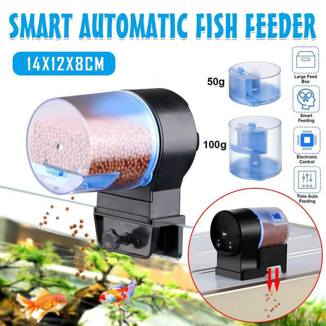 Adjustable Auto Fish Feeder Feeding Aquarium Tank Automatic Food Dispenser Timer - Aimall