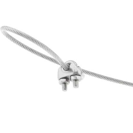 16X 304Steel Wire Rope Grips Clamps U Bolts Fitting Cable Cord Tie M6 6mm Sliver