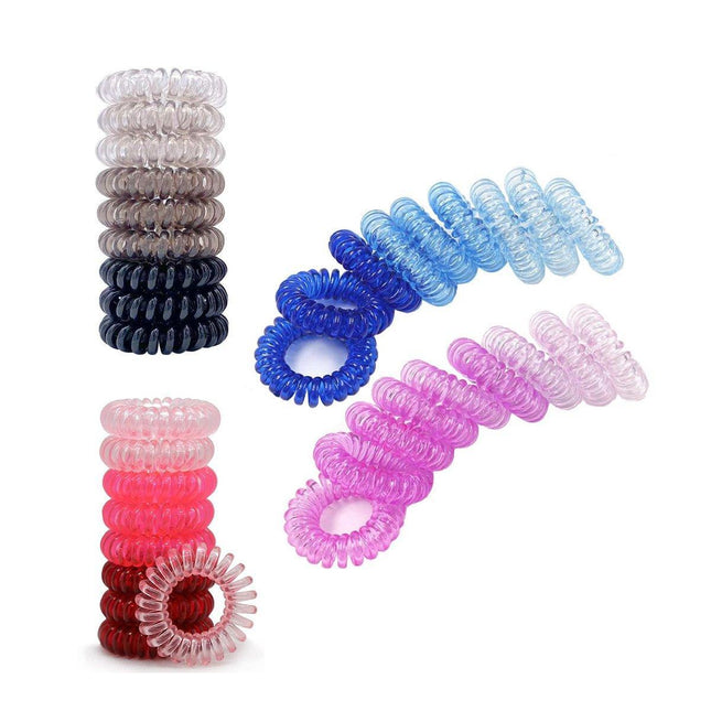 Women Telephone Wire Rubber Bands Stretchy Non-mark Coil Ropes Solid Hair Ties
