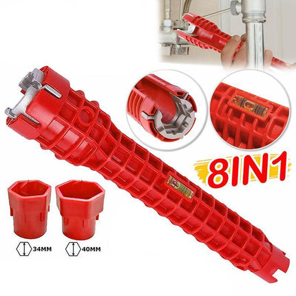 8 In 1 Sink Basin Wrench Multifunction Faucet Tap Spanner Installer Hand Tools - Aimall