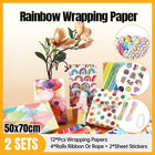 Rainbow Wrapping Paper All Occasions High Quality Coated Clear Textured Patterns