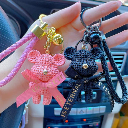 Rabbit/Bear Doll Accessories Car Key Ring Keyring Ornaments Bear Keychain - Aimall