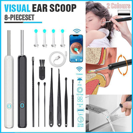 Wi -Fi visible wax elimination spoon, USB 1080P HD load otoscope Aimall