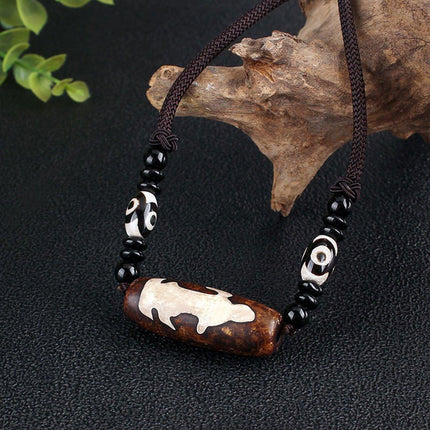 Ethnic Bead Choker Necklace Cotton Linen Fashion Jewelry Accessories for Women