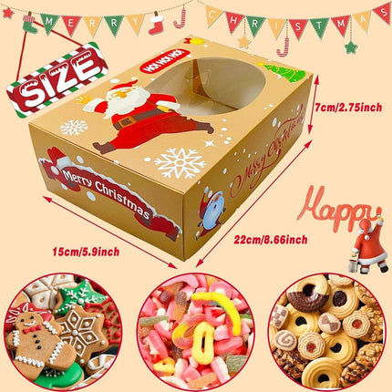 12/20pcs Christmas Biscuit Window Boxes Festive Bread Gift Packaging Storage
