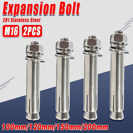 2pcs M16 Expansion Screws Hexagon Bolts Duty Wall Anchor Fasteners