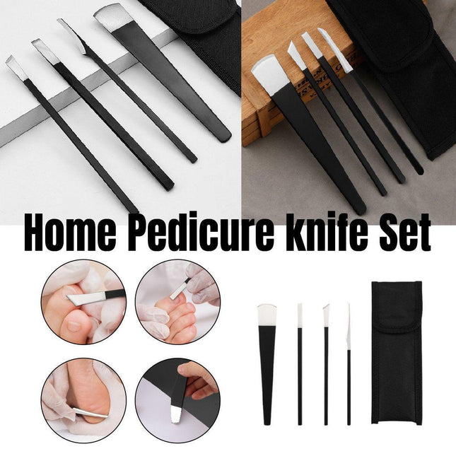 Home Pedicure Knife Set for Callus Removal Dead Skin Peeler Tool with 4 Blades