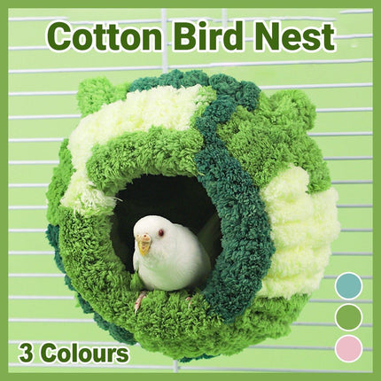 Hanging Warm Cotton Nest Hammock Cozy Bed for Parrots and Other Bird Species