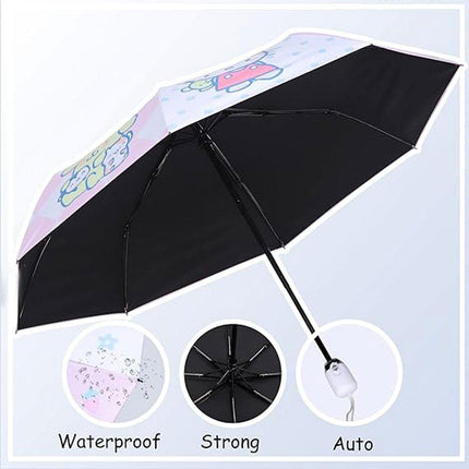 Soft Girl Black Rabbit Foldable Thickened Transparent Umbrella Kawaii Portable