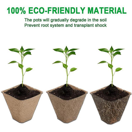 250x 10Grids Nursery Pots Biodegradable Paper Pulp Cup Garden Plant Nursery Tray - Aimall