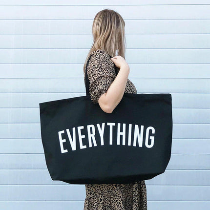 Large Canvas Black Tote Bag Reusable Shoulder Shopping Travel Bag