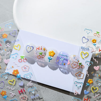 Chinese Style Nail Stickers Flower Decorations DIY Nail Stickers Nails Art - Aimall