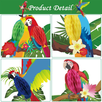 6/9/12pcs Parrot Charm Party Decoration Props Tropical Theme Decor Accessories