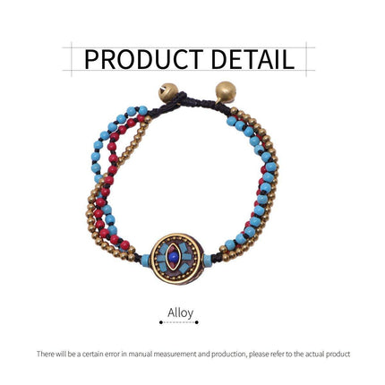 Ethnic Style Handmade Bracelet Color Stone Sky Bead Fashion Round Bead Bracelet