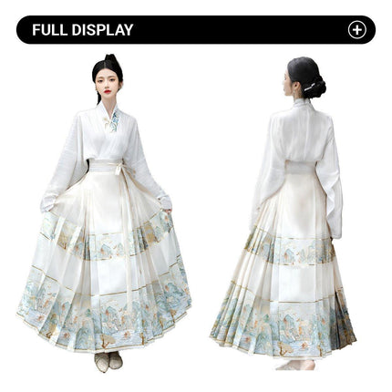 New Chinese Style Hanfu Set Slimming Horse Skirt Daily Wear Fairy Skirt Girls