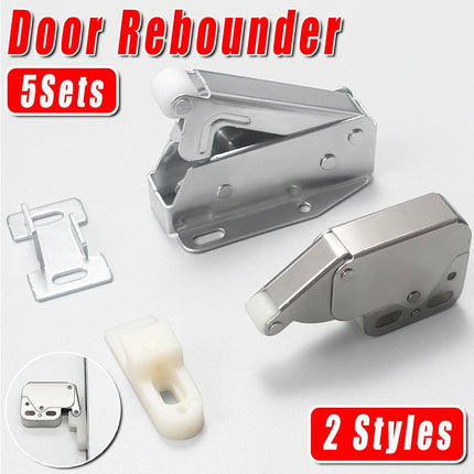 5 Sets Cabinet Door Latch Elephant Trunk Auto Rebound Wardrobe Pusher Catch Kit