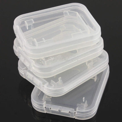 10pcs Transparent SD SDHC Memory Card Storage Box Flip Open Single Card Holder