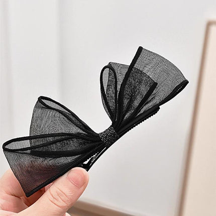 Sweet Mesh Bow Hairpin Hair Accessories Bang Clip Bowknot Hair Clips Girls Party - Aimall