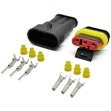 10 Set 2 Pin Waterproof Car Electrical Wire Sealed Connector Plug Cable 12V Kit - Aimall