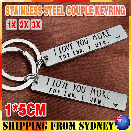 I Love You More The End I Win Stainless Steel Couple Keyring Keychain Gift Funny - Aimall