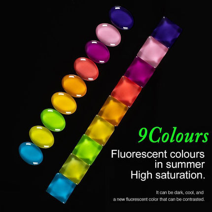8ml Fluorescent Glow-In-Dark Gel Soak Off UV LED Nail Art Varnish DIY Luminous - Aimall
