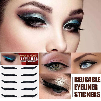 Reusable Eyeliner Stickers Makeup Eye shadow Glitter Eye Cosmetic Eyeliners - Aimall