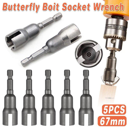 5pcs 67mm Butterfly Nut Socket Wrench Set High Torque Bolt Tightening Tool