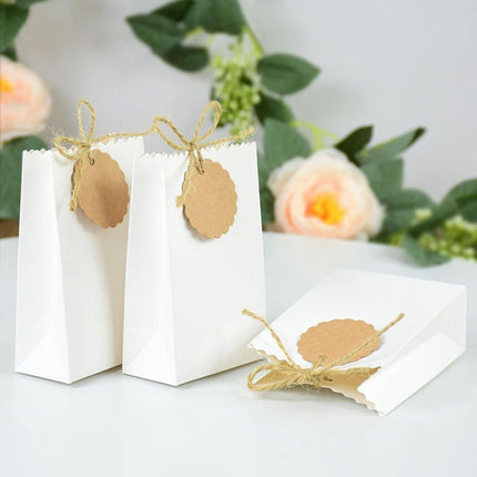 50PCS Vintage Kraft Paper Box DIY Candy Cookie Bags Wedding Favor Gift Boxes