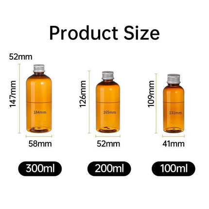 20pcs Brown Transparent Cosmetic Bottles with Aluminum Lids for Packaging