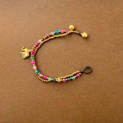 Handmade Ethnic Style Tibetan Bracelet Nepal Copper Bead Colourful Jewelry