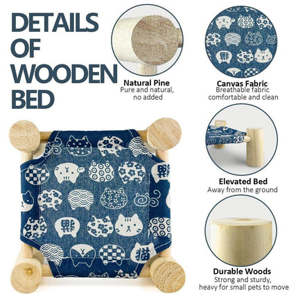 Breathable Wooden Hamster Bed Nest Supplies Dismantle Washable Hammock Pet House