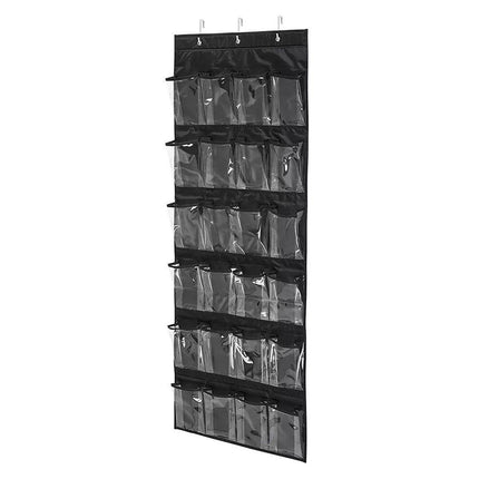 24 Pocket Shoe Organiser Bag Over Door Holder Hanging Shelf Storage Rack Hooks