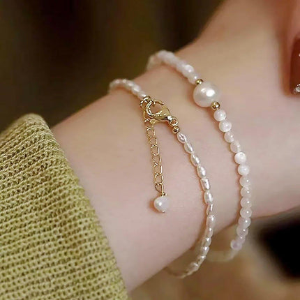2mm Very Fine Pearl Bracelet Adjustable Strand Elegant Jewelry for Women Fashion