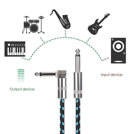 3M & 5M Electric Guitar Amp Cable Lead Instrument Audio 6.35mm 1/4" Male M/M - Aimall