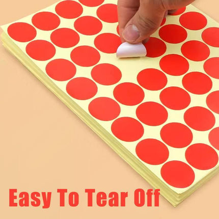 8/13/25/50mm Colour Sticker Dots Adhesive Round Labels Circular Scrapbooking Red - Aimall