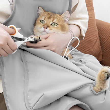 Cat Carrying Apron Non Stick Hair Kangaroo Pouch Pet Grooming Suit Portable