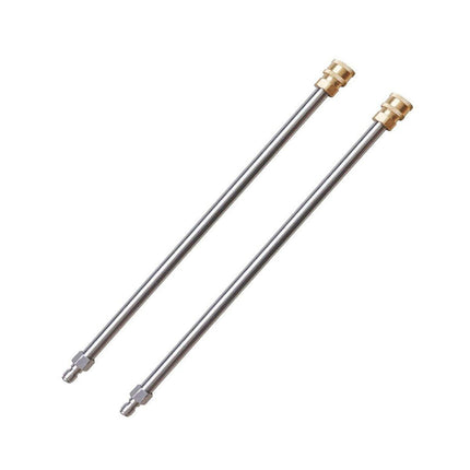 2pcs High Pressure Washer Extension Rod Stainless Steel Power Spray Gun Tool