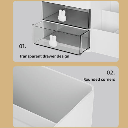 Cartoon Drawer Type Cosmetic Jewelry Storage Box Desktop Student Stationery Box
