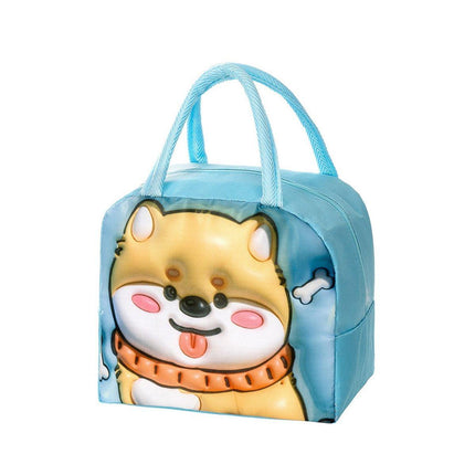Cute 3D Cartoon Insulated Lunch Bag Oxford Fabric Bento Tote for School Use