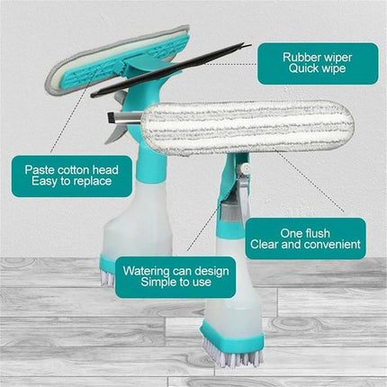 4in1 Window Cleaning Tool Multifunctional Home Wiper Glass Cleaner Scraper Kit