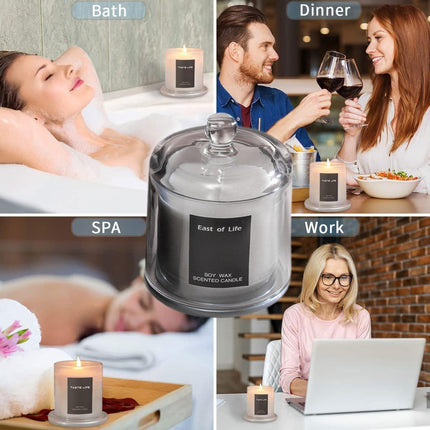 2Pcs Smokeless Glass Aromatherapy Candles Scented Gift Set for Relaxation