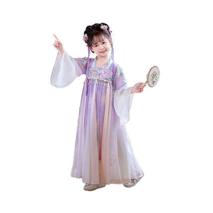Girs Ancient Chinese Traditional Hanfu Dress Tang Ming Dynasty Costume - Aimall
