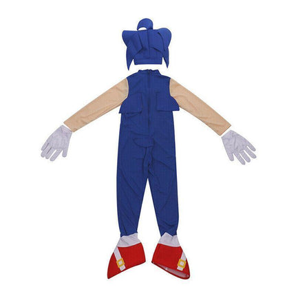 Kids Sonic The Hedgehog Jumpsuit Cosplay Costume Fancy Dress Christmas Wear Hat AU - Aimall
