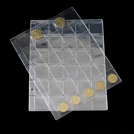 10PCS 30 Pockets Coin Holders Folder Pages Collection Album Storage Book Sleeve - Aimall