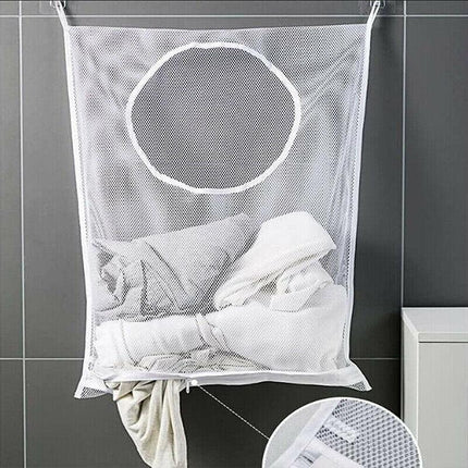 Hanging Laundry Bag Over Door Clothes Washing Storage Basket Foldable Hamper Ordinary - Aimall
