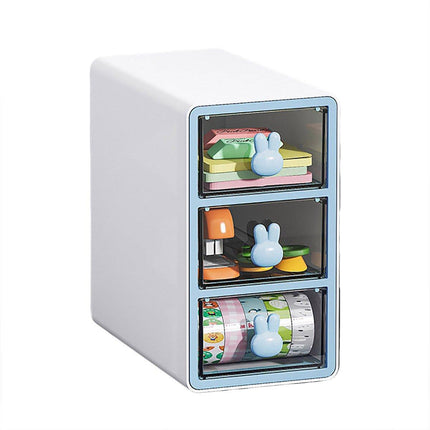 Transparent Rabbit Organizer Multi Compartment Desktop Storage Box Drawer Holder