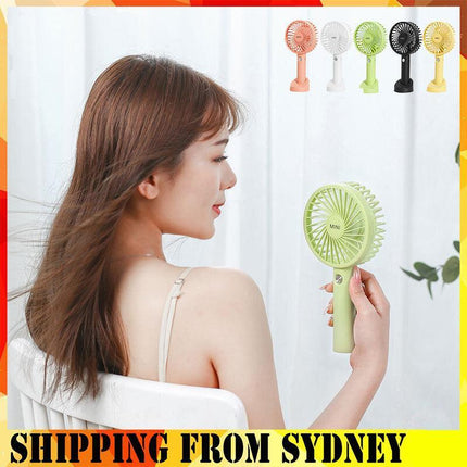 Mini Portable Hand-held Desk Fan Cooling Cooler USB Air Rechargeable 3 Speed - Aimall