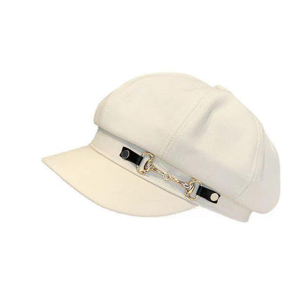 2pcs Vintage Beret Hat Autumn and Winter Versatile Fashionable Warm Headwear Set