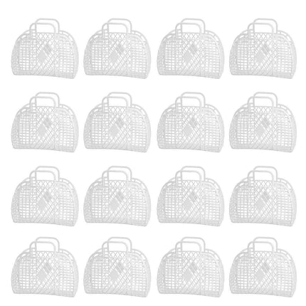 16pcs Diamond Plastic Bath Storage Basket Handheld Soft Bathroom Wash Basket Set
