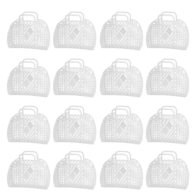 16pcs Diamond Plastic Bath Storage Basket Handheld Soft Bathroom Wash Basket Set